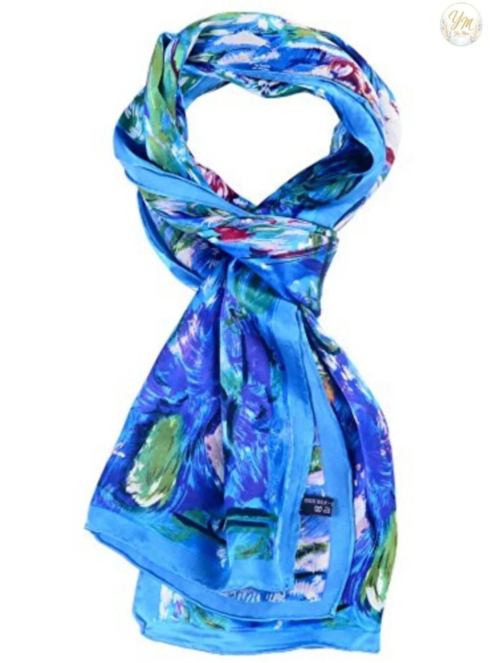 100% Silk Van Gogh Painted Scarf Floral Art Design Long Wrap